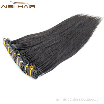 Aisi Hair Wholesale Price Grade 8A Peruvian Pre-Bonded 6D Human Hair Extension